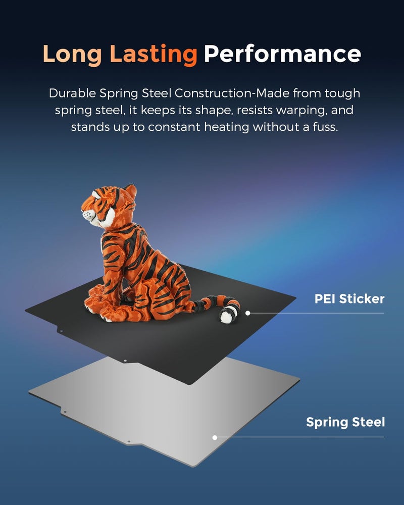 FLASHFORGE AD5X 3D Printer Platform Upgrade Smooth PEI Plate, Superior Adhesion and Glue-Free Print Materials, Automatic Release on Cooling and Smooth Surface Finish - Image 5